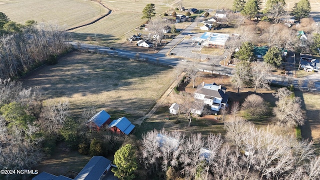 aerial view featuring a rural view