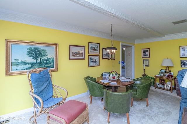 view of carpeted dining room