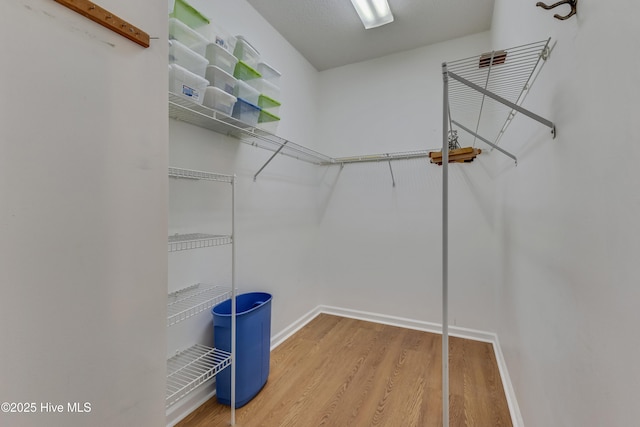 walk in closet featuring hardwood / wood-style floors