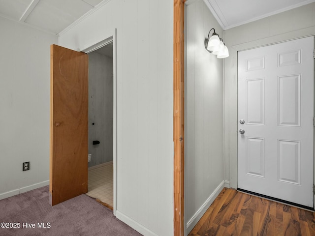 interior space with crown molding