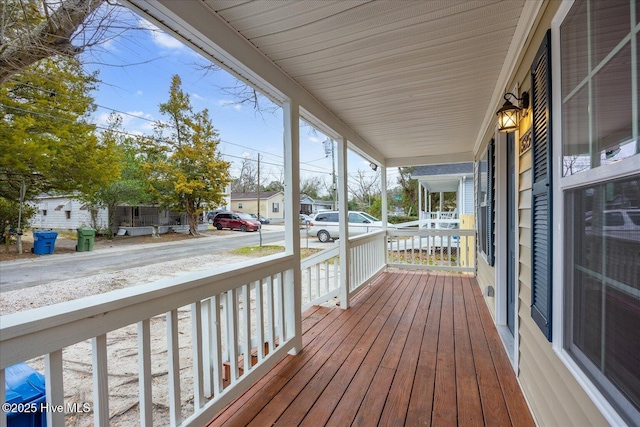 wooden deck with a porch