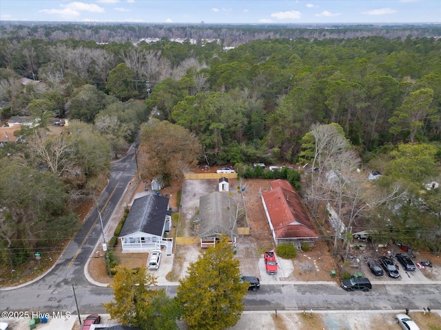 aerial view with a forest view