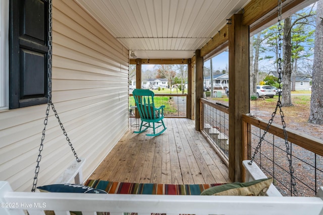 deck with covered porch