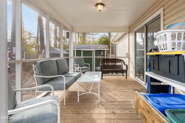 view of sunroom