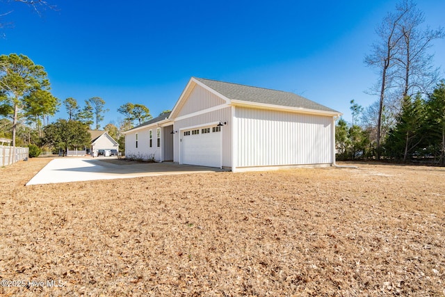 view of home's exterior featuring a garage