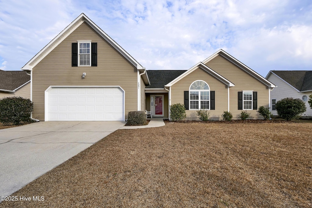 view of front property with a garage