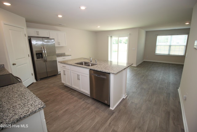 400 King Creek Dr, Havelock, NC 28532 - kitchen featuring a sink, stainless steel appliances, and dark wood-type flooring