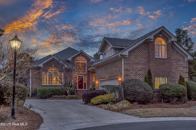 view of front property with a garage