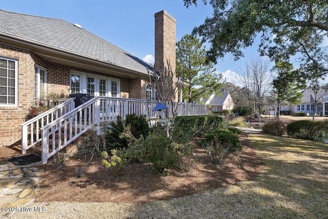 view of yard with a deck