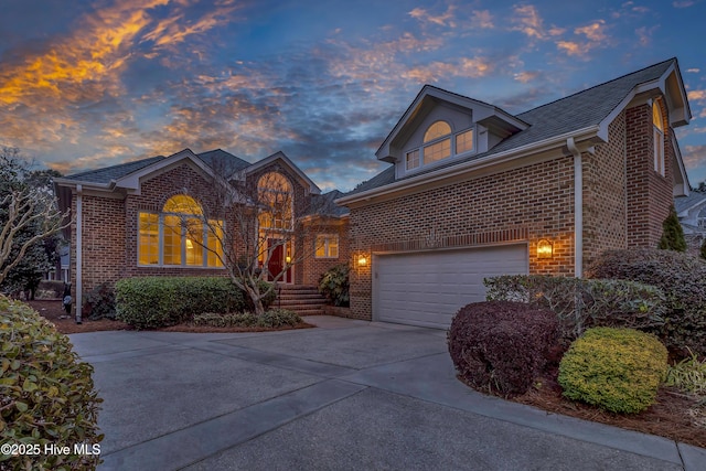 view of property with a garage