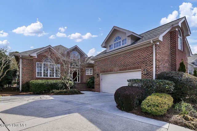 front of property with a garage