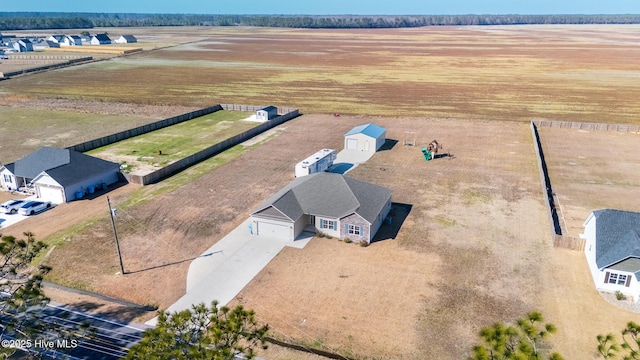 drone / aerial view with a rural view