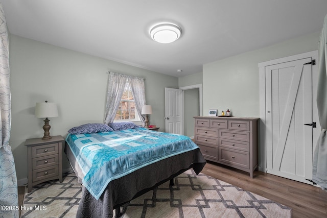 bedroom featuring light hardwood / wood-style floors