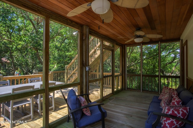 1981 New River Inlet Rd, North Topsail Beach, NC 28460 - sunroom with ceiling fan