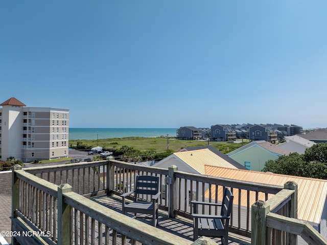 1981 New River Inlet Rd, North Topsail Beach, NC 28460 - wooden terrace featuring a water view