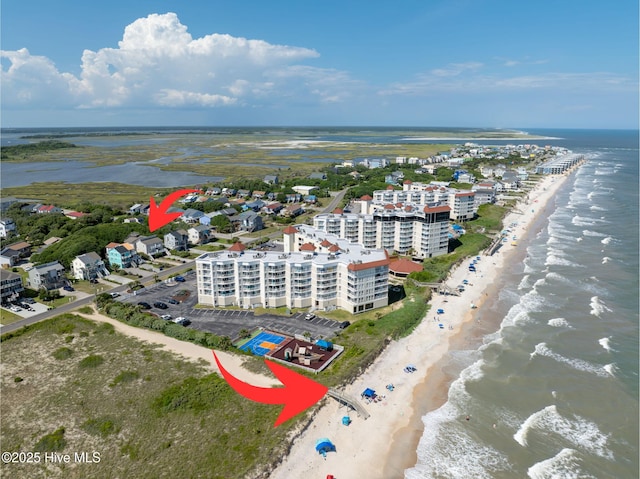1981 New River Inlet Rd, North Topsail Beach, NC 28460 - aerial view of extended coastline and apartment complex / building