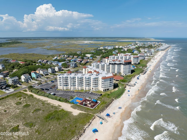 1981 New River Inlet Rd, North Topsail Beach, NC 28460 - drone / aerial view of extended coastline and apartment complex