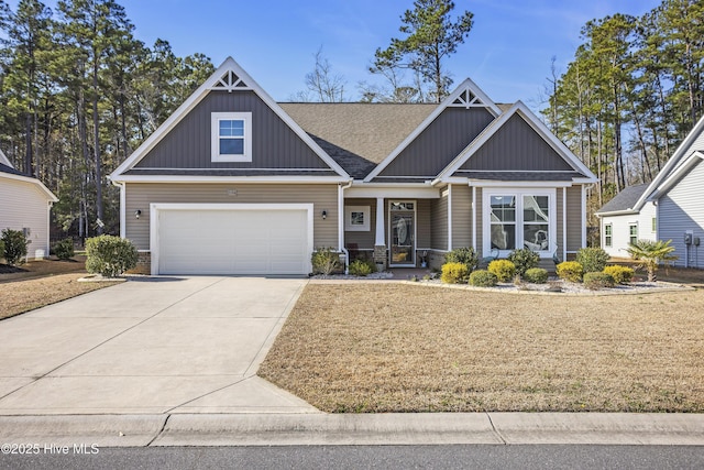 craftsman inspired home with a garage