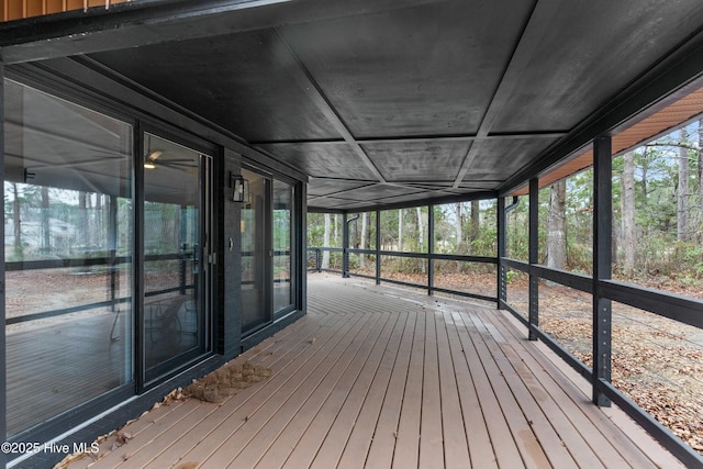 view of unfurnished sunroom