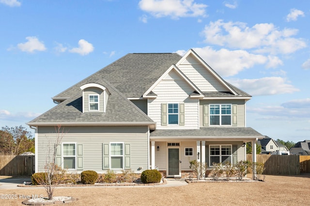 view of front of home featuring covered porch