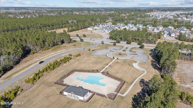 300 William Sharp Way, Jacksonville, NC 28546 - aerial view of property and surrounding area featuring a pool area and nearby suburban area