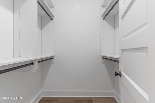 spacious closet featuring wood finished floors