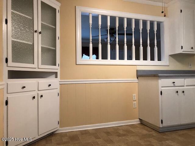 kitchen with white cabinetry