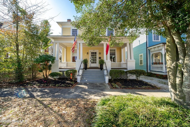 view of front facade with covered porch