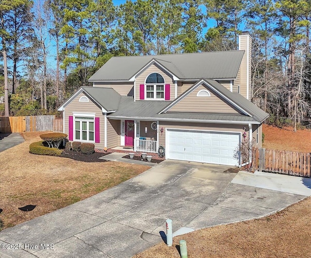 front facade with a front yard