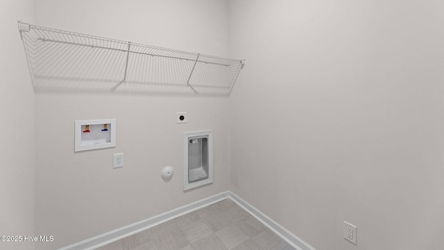 washroom featuring electric dryer hookup, hookup for a washing machine, and gas dryer hookup