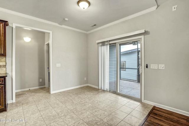 interior space featuring ornamental molding