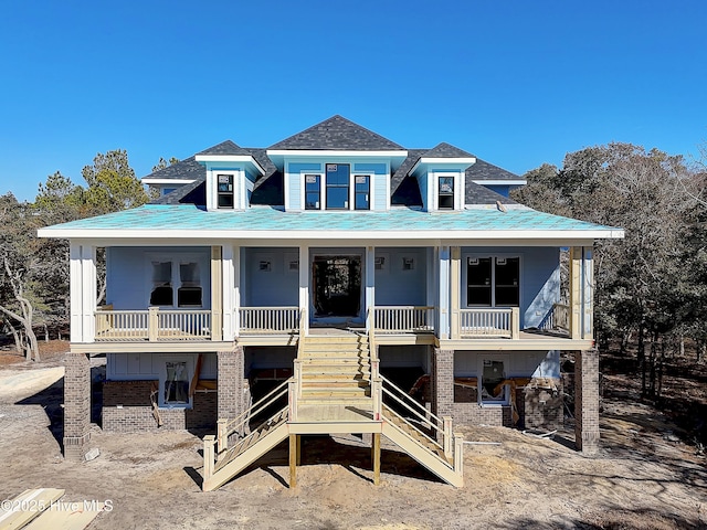 view of front of home with covered porch