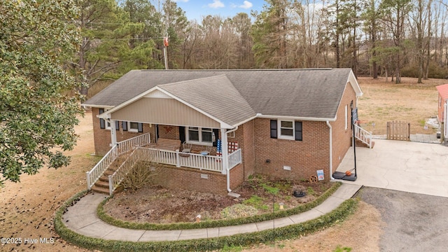 view of front of property with a porch