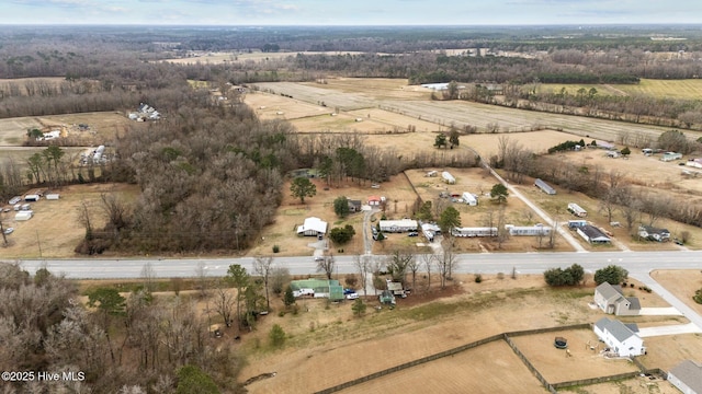 aerial view featuring a rural view