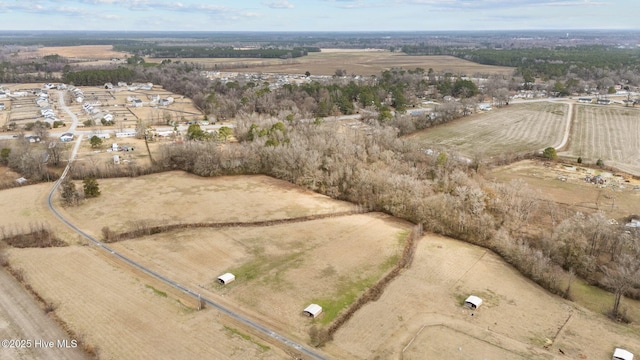 aerial view featuring a rural view