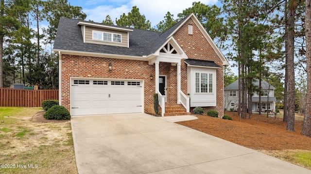 view of front of home with a garage