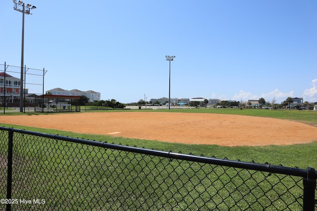 view of property's community featuring fence