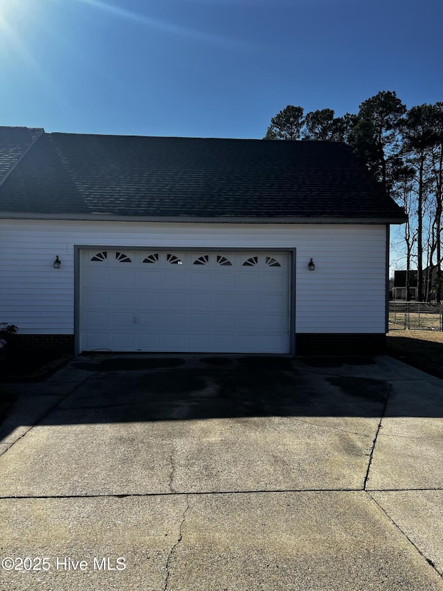 view of garage