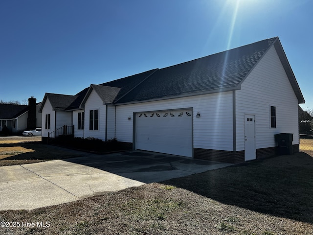 view of home's exterior featuring a garage