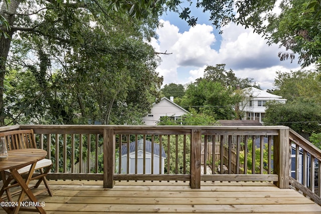 deck with a storage unit