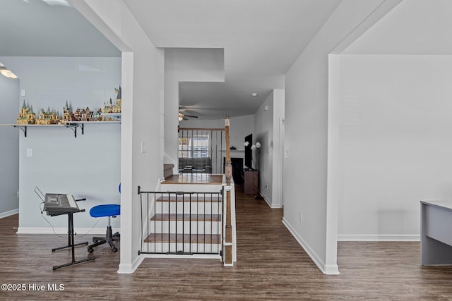 hall featuring hardwood / wood-style flooring