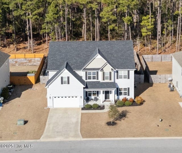 view of front of home with a garage