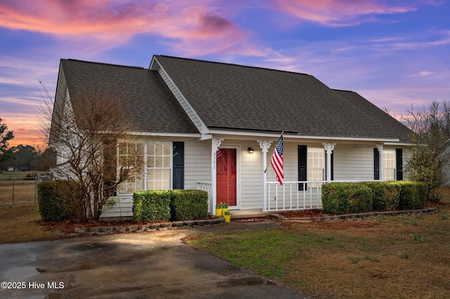 view of front of home with a porch