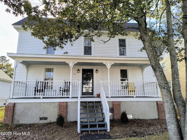 view of front of house featuring covered porch