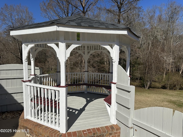 wooden deck with a gazebo