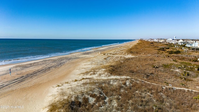 property view of water with a beach view