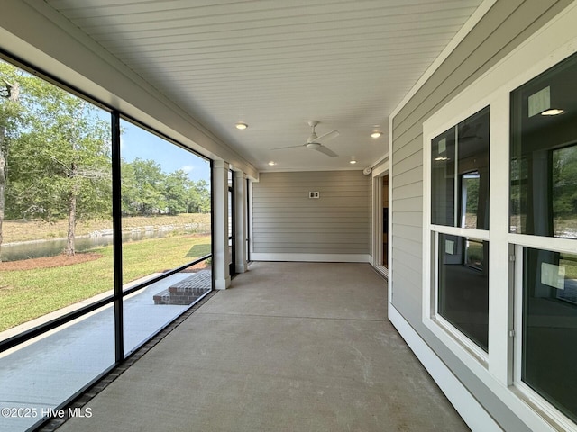 3387 Four Water Ln SW, Supply, NC 28462 - unfurnished sunroom with ceiling fan