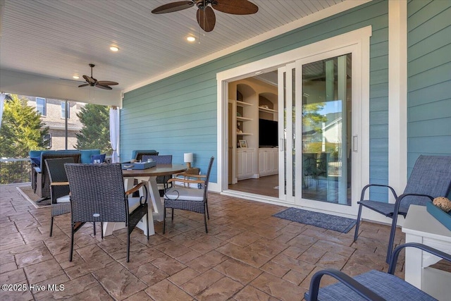 view of patio / terrace with ceiling fan