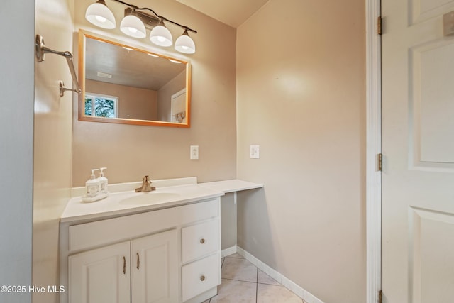 bathroom featuring vanity and tile patterned flooring