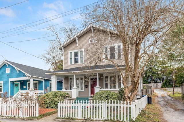 view of front of property with covered porch